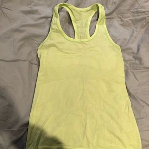 Lululemon highlighter yellow swiftly tank size 6